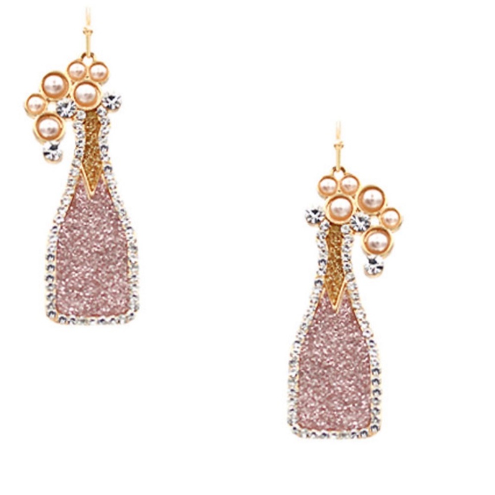 Champagne Bottle Glitter Earring